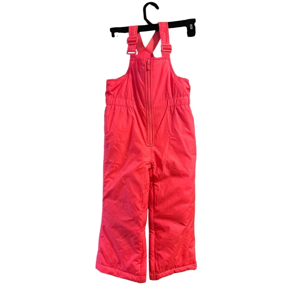 Baby Gap ColdControl Max Neon Pink Snow Bibs Overalls‎ Toddler 4T Fleece Lined